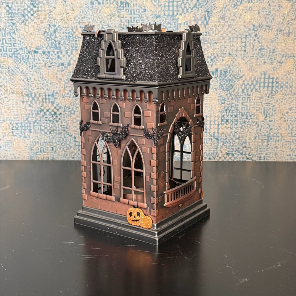 Bath & Body Works Halloween Haunted House 3 wick Candle Holder - Black and Brown